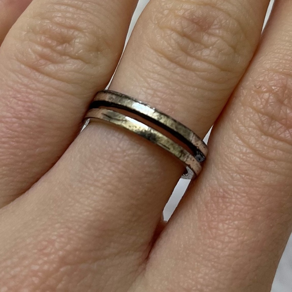 ⛓️silver double ring⛓️